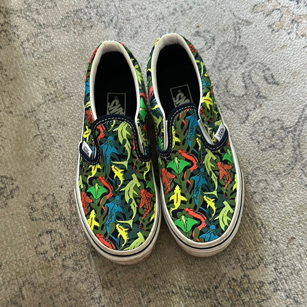 Vans Kids Dinosaur Print Slip-On Shoes - Multicolor